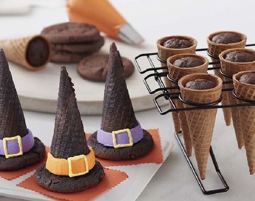 Celebra Halloween con estos sombreros de bruja con Conos de Barquilla